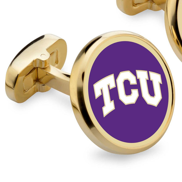 Texas Christian University Enamel Cufflinks Shot #2