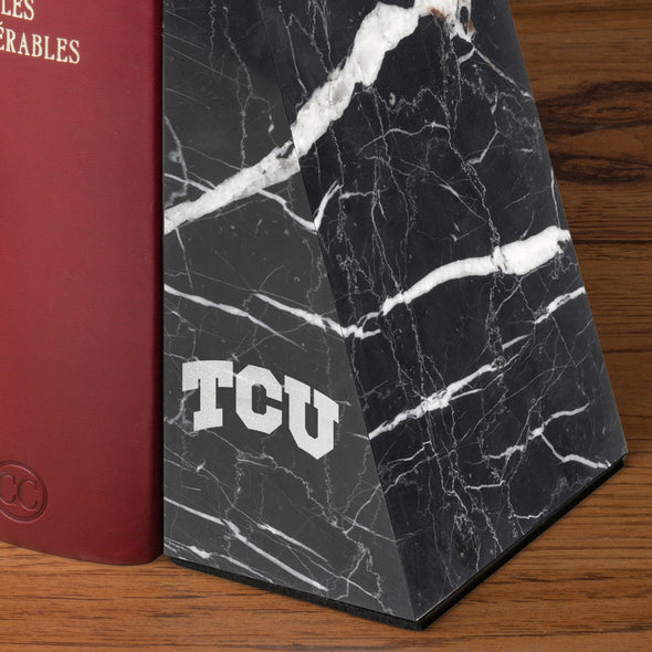 Texas Christian University Marble Bookends by M.LaHart Shot #3