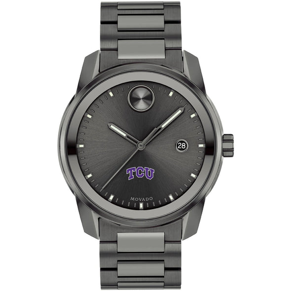 Texas Christian University Men's Movado BOLD Gunmetal Grey with Date Window Shot #2