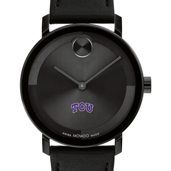 Texas Christian University Men's Movado BOLD with Black Leather Strap Shot #1