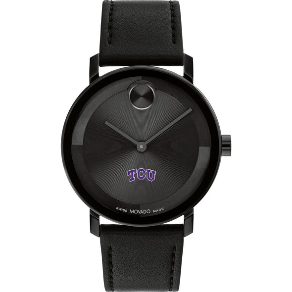 Texas Christian University Men's Movado BOLD with Black Leather Strap Shot #2