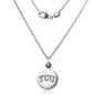 Texas Christian University Necklace with Charm in Sterling Silver Shot #2