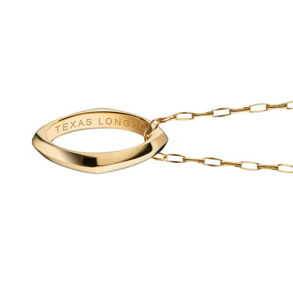 Texas Longhorns Monica Rich Kosann Poesy Ring Necklace in Gold Shot #3