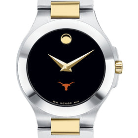 Texas Longhorns Women&#39;s Movado Collection Two-Tone Watch with Black Dial Shot #1