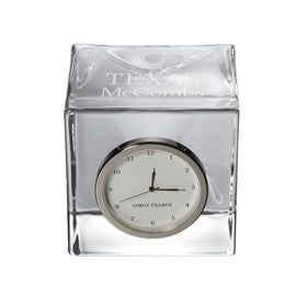 Texas McCombs Glass Desk Clock by Simon Pearce Shot #1
