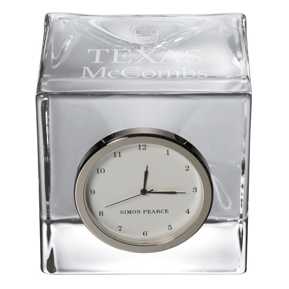 Texas McCombs Glass Desk Clock by Simon Pearce Shot #2
