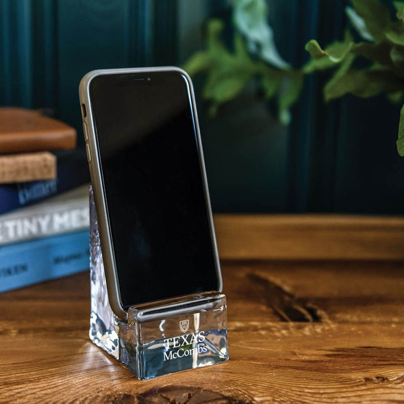 Texas McCombs Glass Phone Holder by Simon Pearce Shot #3