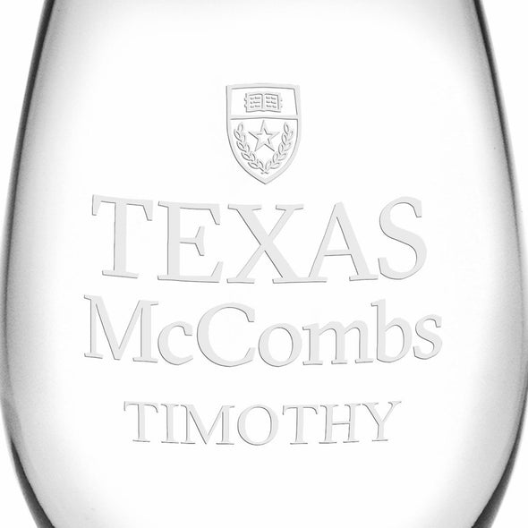 Texas McCombs Stemless Wine Glasses Made in the USA - Set of 4 Shot #3