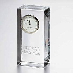 Texas McCombs Tall Glass Desk Clock by Simon Pearce Shot #1