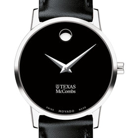 Texas McCombs Women's Movado Museum with Leather Strap Shot #1
