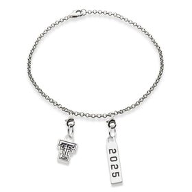 Texas Tech Class Year Sterling Silver Anklet Shot #1