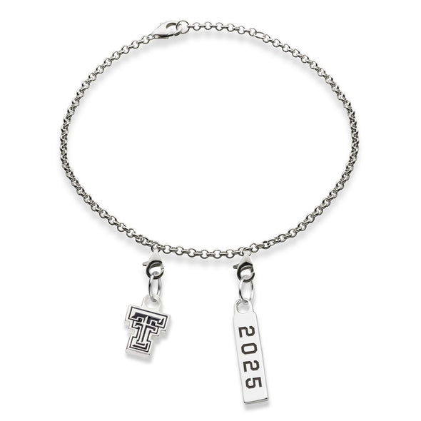 Texas Tech Class Year Sterling Silver Anklet Shot #1