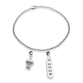 Texas Tech Class Year Sterling Silver Anklet Shot #1