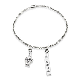 Texas Tech Class Year Sterling Silver Anklet Shot #1