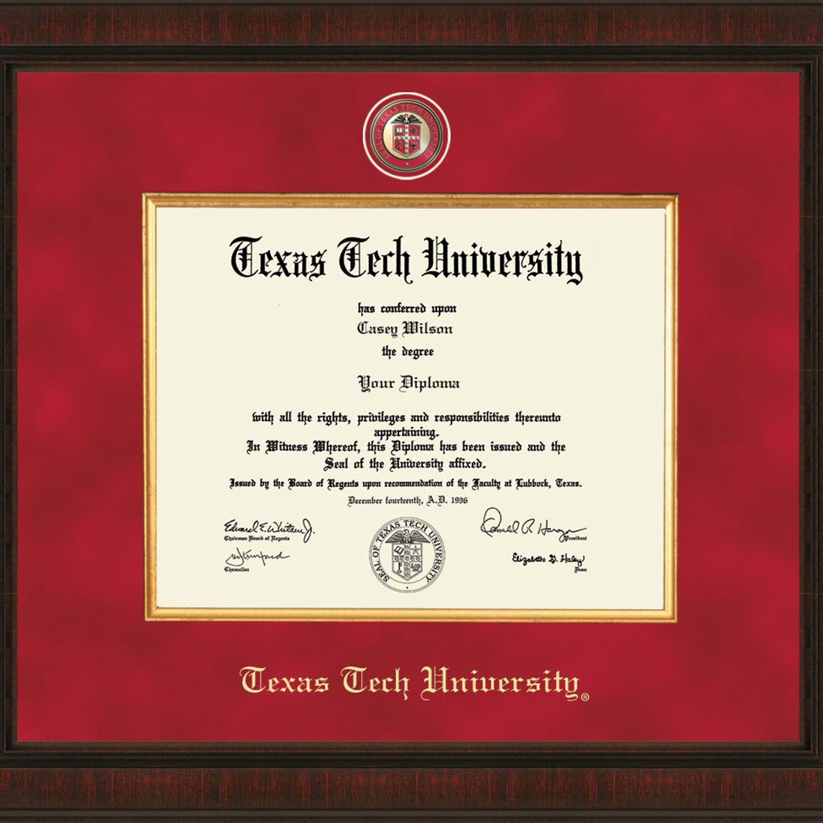 Texas Tech Diploma Frame - Excelsior - Graduation Gift Selection