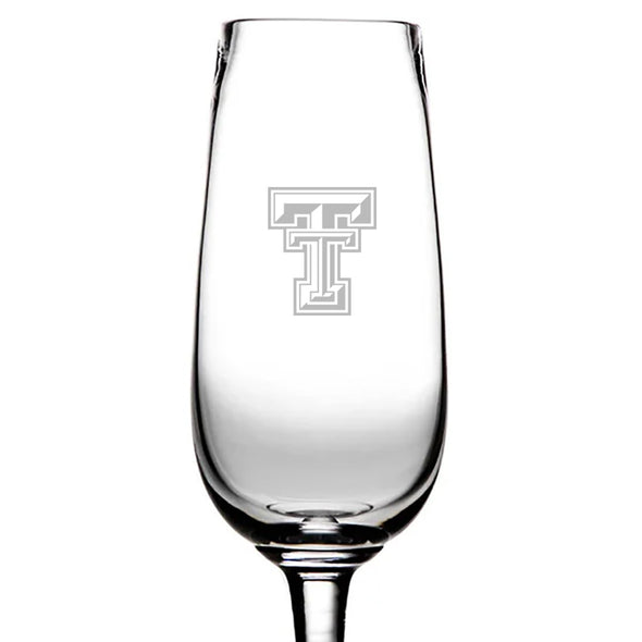 Texas Tech Flute Glasses by Simon Pearce Shot #2