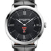 Texas Tech Men's Baume et Mercier 40mm Classima Quartz Watch with Black Dial & Black Leather Strap