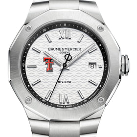 Texas Tech Men's Baume et Mercier 42mm Riviera Watch with White Dial & Bracelet Shot #1