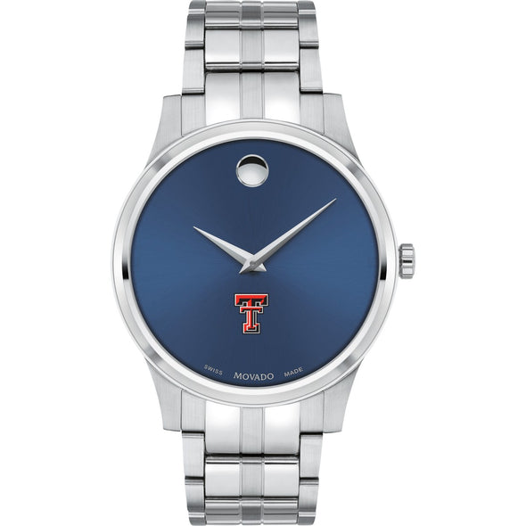 Texas Tech Men's Movado Collection Stainless Steel Watch with Blue Dial Shot #2