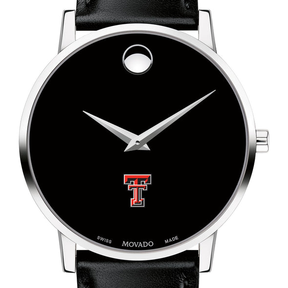 Texas Tech Men&#39;s Movado Museum with Leather Strap Shot #1