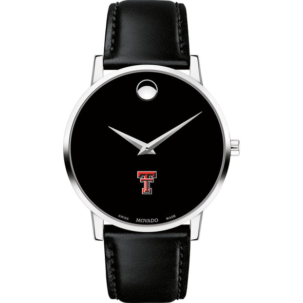 Texas Tech Men&#39;s Movado Museum with Leather Strap Shot #2