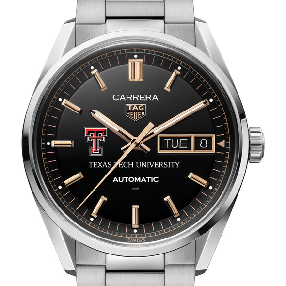 Texas Tech Men's TAG Heuer Carrera Day-Date with Black Dial Shot #1