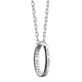 Texas Tech Monica Rich Kosann "Carpe Diem" Poesy Ring Necklace in Silver Shot #1