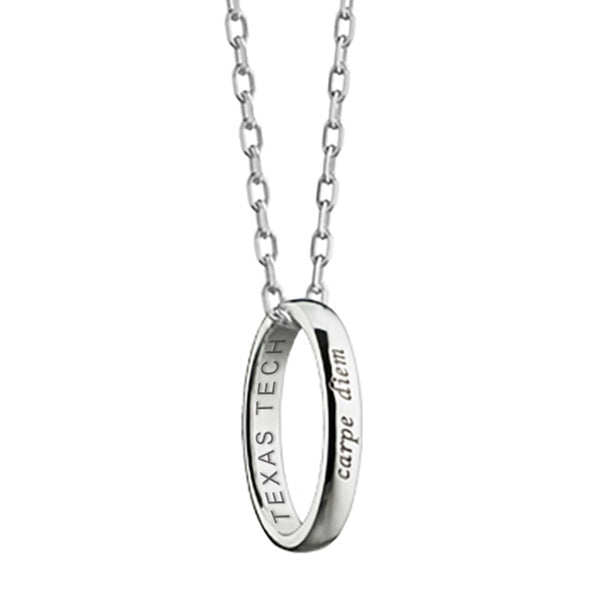 Texas Tech Monica Rich Kosann "Carpe Diem" Poesy Ring Necklace in Silver Shot #1
