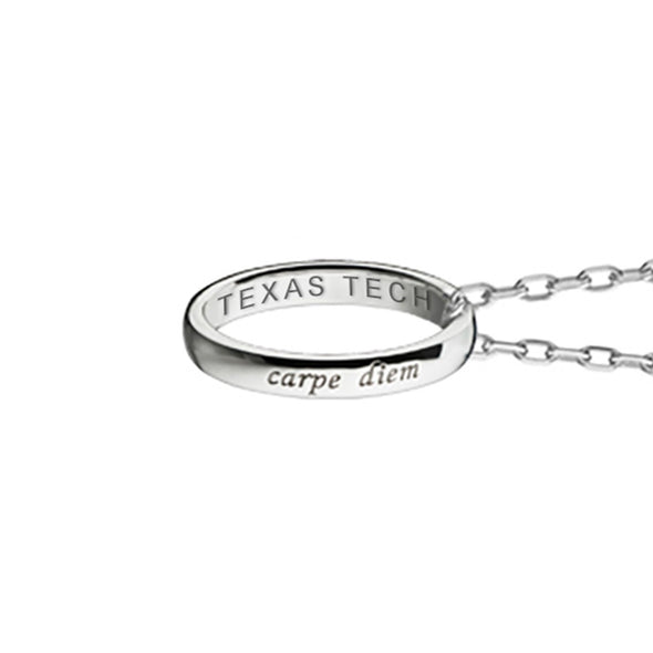 Texas Tech Monica Rich Kosann &quot;Carpe Diem&quot; Poesy Ring Necklace in Silver Shot #3
