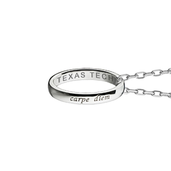 Texas Tech Monica Rich Kosann "Carpe Diem" Poesy Ring Necklace in Silver Shot #3