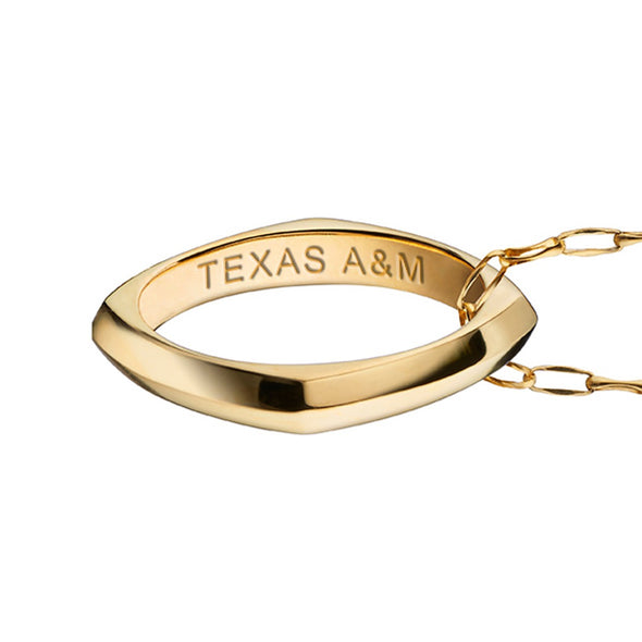 Texas Tech Monica Rich Kosann Poesy Ring Necklace in Gold Shot #3