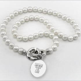 Texas Tech Pearl Necklace with Sterling Silver Charm Shot #1