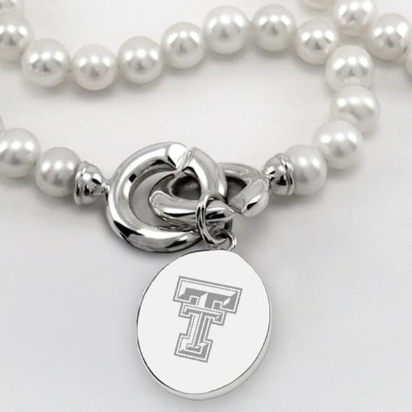 Texas Tech Pearl Necklace with Sterling Silver Charm Shot #2