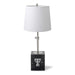 Texas Tech Polished Nickel Lamp with Marble Base & Linen Shade