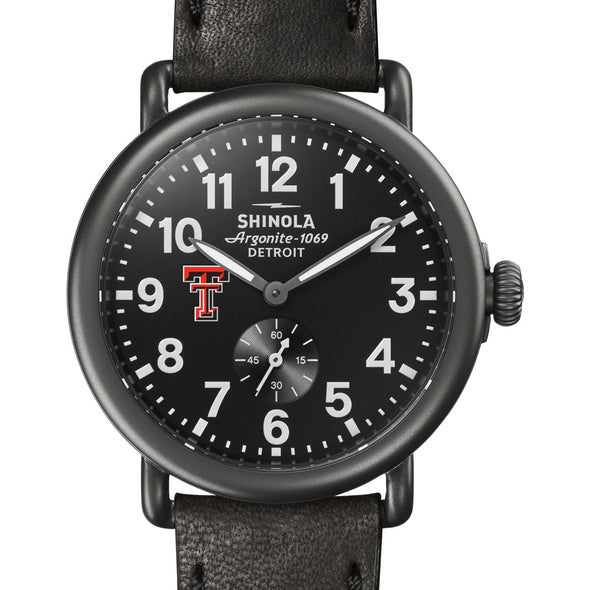 Texas Tech Shinola Watch, The Runwell 41mm Black Dial Shot #1
