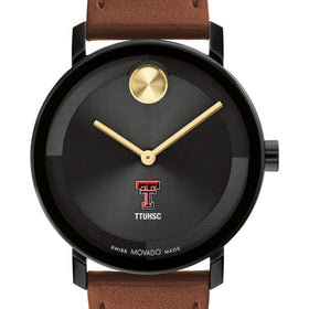 Texas Tech University Health Sciences Center School of Medicine Men's Movado BOLD with Cognac Leather Strap Shot #1