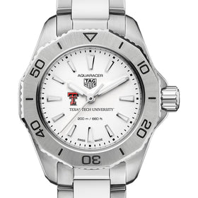 Texas Tech Women&#39;s TAG Heuer Steel Aquaracer with Silver Dial Shot #1