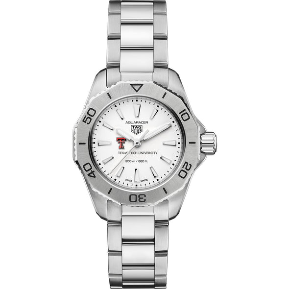 Texas Tech Women&#39;s TAG Heuer Steel Aquaracer with Silver Dial Shot #2