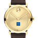 Duke Fuqua School of Business Men's Movado BOLD Gold with Chocolate Leather Strap