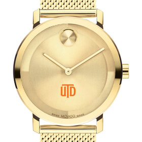 The University of Texas at Dallas Men&#39;s Movado BOLD Gold with Mesh Bracelet Shot #1