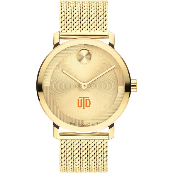 The University of Texas at Dallas Men&#39;s Movado BOLD Gold with Mesh Bracelet Shot #2