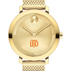 The University of Texas at Dallas Women&#39;s Movado Bold Gold with Mesh Bracelet Shot #1