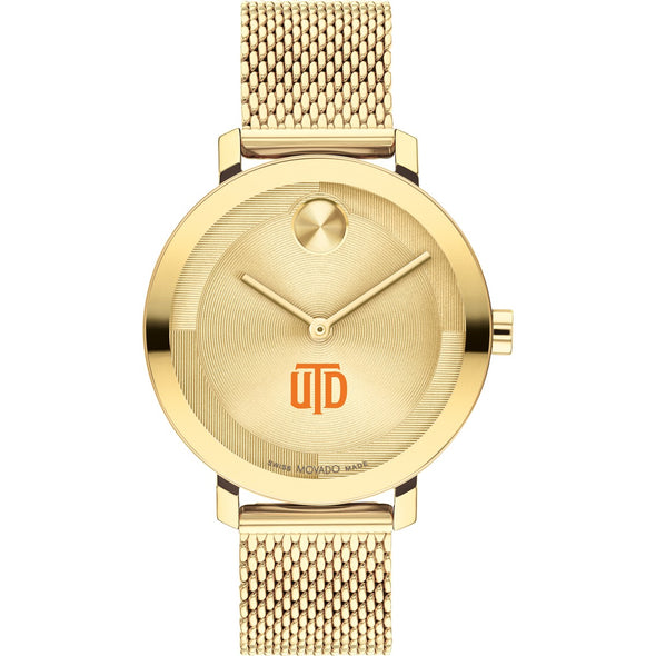 The University of Texas at Dallas Women&#39;s Movado Bold Gold with Mesh Bracelet Shot #2
