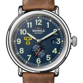 Trinity College Shinola Watch, The Runwell Automatic 45 mm Blue Dial and British Tan Strap at M.LaHart &amp; Co. Shot #1