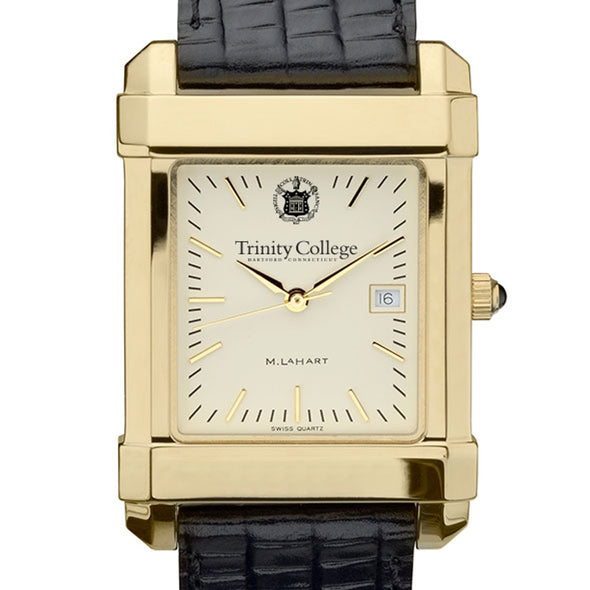Trinity Men&#39;s Gold Quad with Leather Strap Shot #1