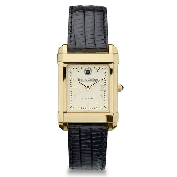 Trinity Men&#39;s Gold Quad with Leather Strap Shot #2