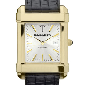 Troy Men's Gold Watch with 2-Tone Dial & Leather Strap at M.LaHart & Co. Shot #1