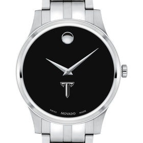 Troy Men's Movado Collection Stainless Steel Watch with Black Dial Shot #1