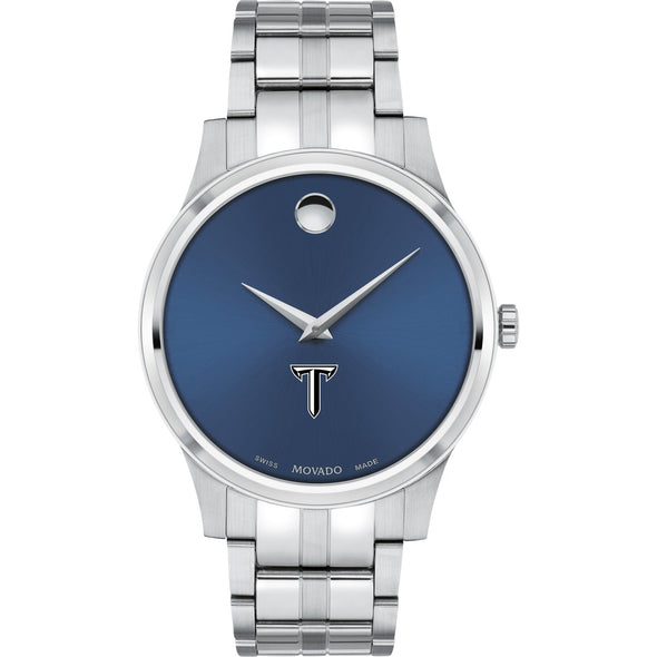 Troy Men's Movado Collection Stainless Steel Watch with Blue Dial Shot #2