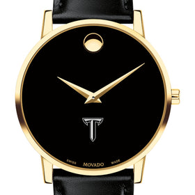 Troy Men&#39;s Movado Gold Museum Classic Leather Shot #1